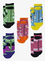 Powerpuff Girls Trio & Mojo Jojo No-Show Socks 5 Pair