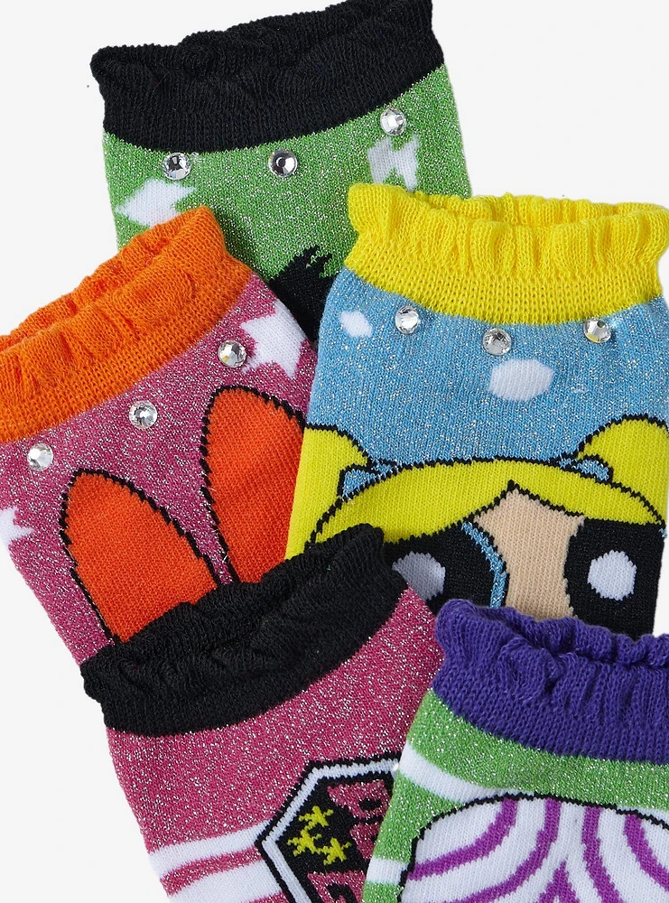 Powerpuff Girls Trio & Mojo Jojo No-Show Socks 5 Pair