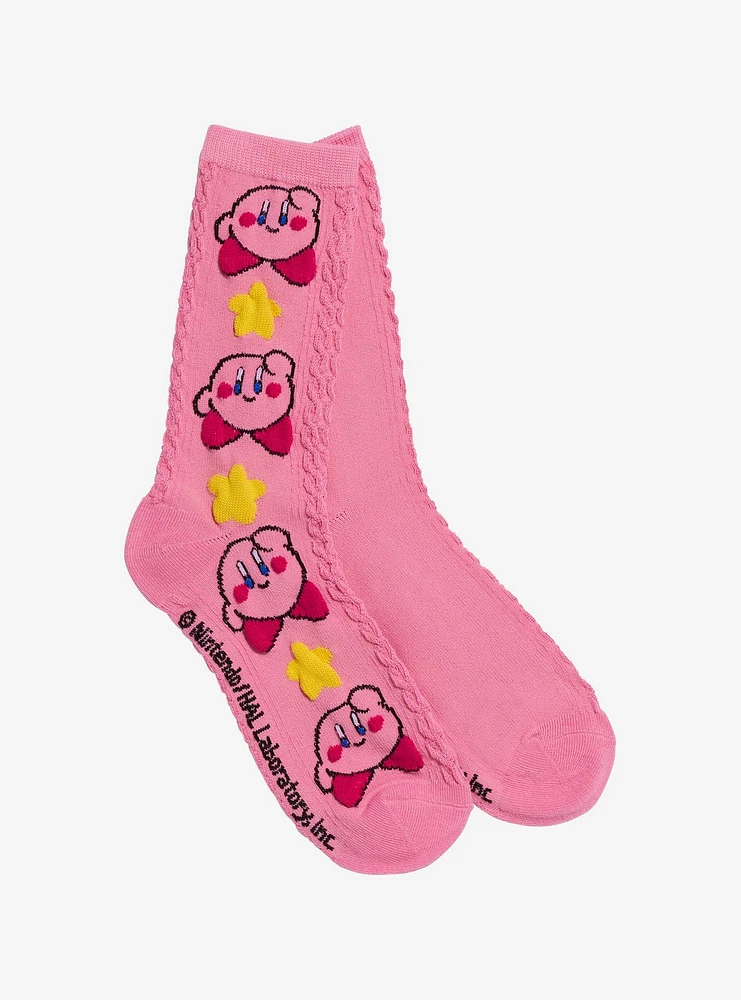 Kirby Star Cable Knit Crew Socks