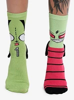 Invader Zim GIR & Zim Magnetic Arms Mismatch Crew Socks