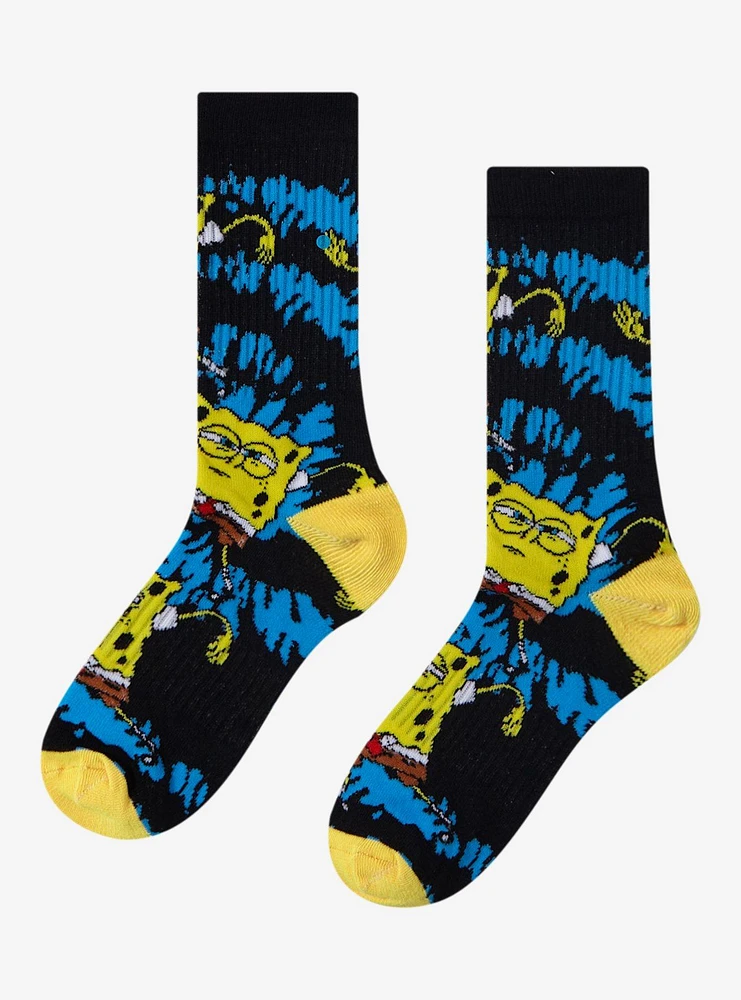 SpongeBob SquarePants Dance Tie-Dye Glow-In-The-Dark Crew Socks