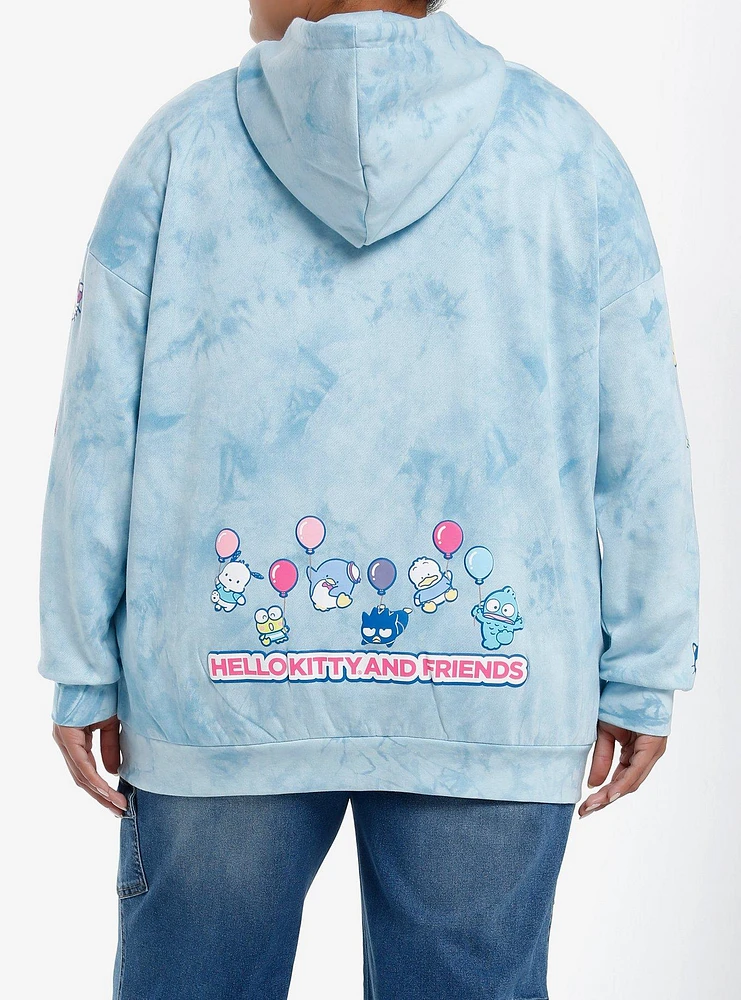 Hello Kitty And Friends Balloon Tie-Dye Girls Oversized Hoodie Plus