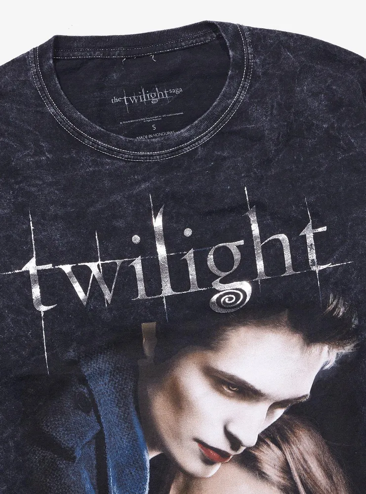 The Twilight Saga Poster Foil Print Dark Wash Boyfriend Fit Girls T-Shirt
