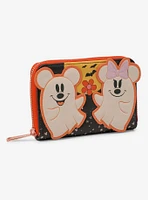 Loungefly Disney Mickey Mouse & Minnie Mouse Ghosts Glow-In-The-Dark Zipper Wallet