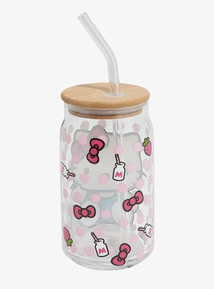 Hello Kitty Bow Glass Travel Cup