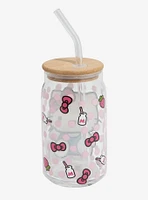 Hello Kitty Bow Glass Travel Cup