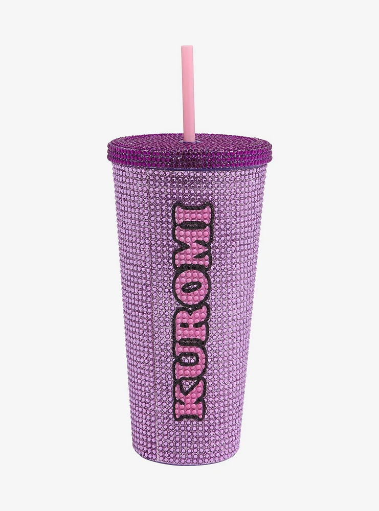 Kuromi Face Rhinestone Acrylic Travel Cup