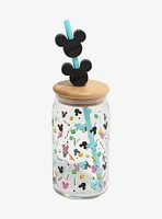 Disney Mickey Mouse '90s Toss Print Lidded Glass Tumbler