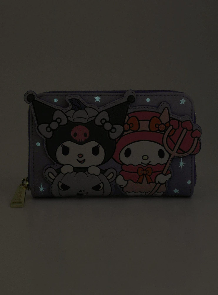 My Melody & Kuromi Halloween Glow-In-The-Dark Zipper Wallet