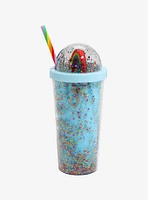 Rainbow Brite Glitter Dome Acrylic Travel Cup