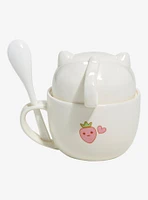 Strawberry Cat Stacking Mug & Spoon Set