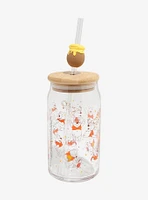 Disney Winnie The Pooh Lidded Glass Tumbler