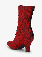 Strange Cvlt Victoria Red Lace Heel Boots