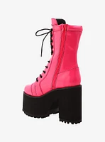 Strange Cvlt Hot Pink Raven Platform Boots