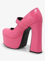 Strange Cvlt Hot Pink Patent Widow Platform Heels