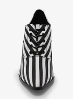 Strange Cvlt Black & White Stripe Victoria Heels