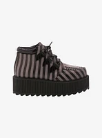 Strange Cvlt Black & Grey Stripe Super Kreep Platform Creepers