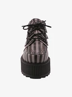 Strange Cvlt Black & Grey Stripe Super Kreep Platform Creepers