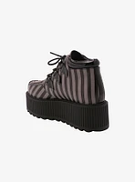 Strange Cvlt Black & Grey Stripe Super Kreep Platform Creepers