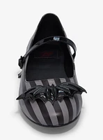 Strange Cvlt Grey Stripe Bat Mary Jane Flats