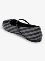 Strange Cvlt Grey Stripe Bat Mary Jane Flats