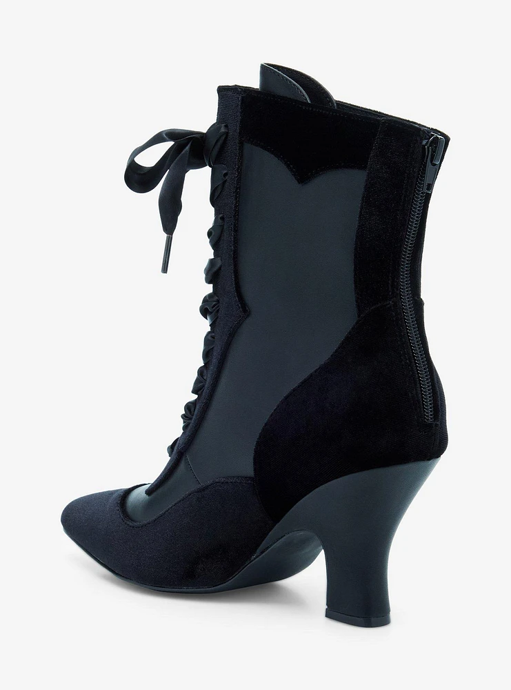 Strange Cvlt Victoria Velvet Rose Heel Boots