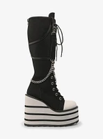 YRU Black Chain Detention Platform Boots