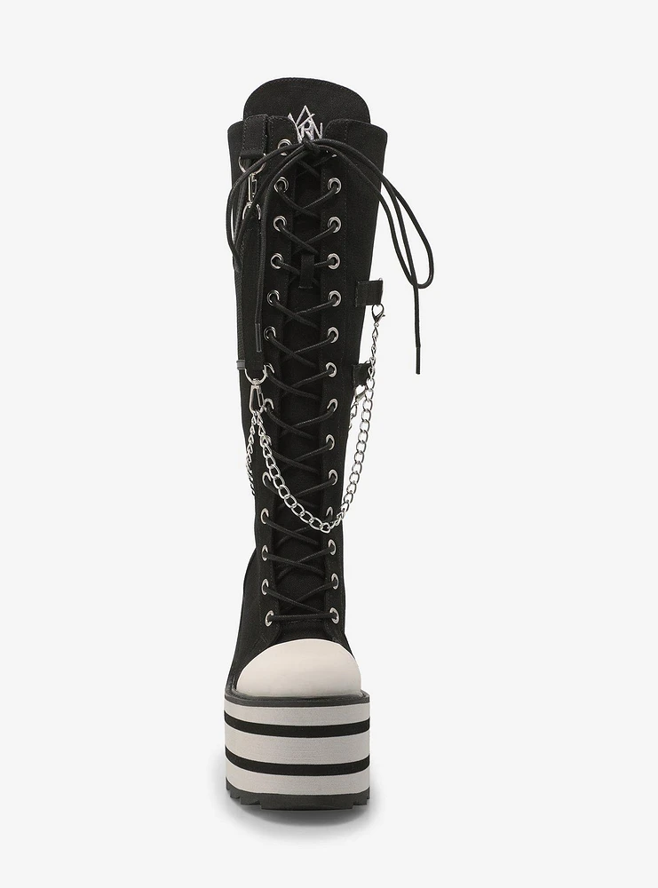 YRU Black Chain Detention Platform Boots