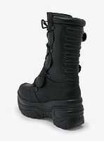 YRU Black Matrixx Moto Chunky Boots