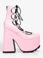 YRU Lucid Pink Platform Heels