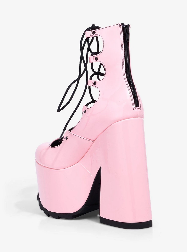 YRU Lucid Pink Platform Heels