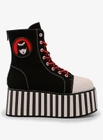 YRU X Emily The Strange Stripe Platform Boots