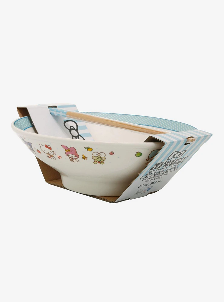 Hello Kitty And Friends Wide Ramen Bowl With Chopsticks