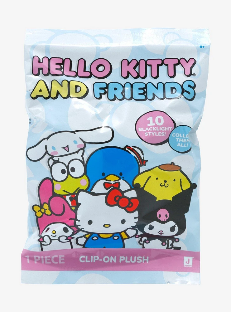 Hello Kitty And Friends Black Light Blind Bag Plush Key Chain