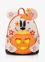 Loungefly Disney Minnie Mouse Floral Pumpkin Glow-in-the-Dark Light-Up Mini Backpack