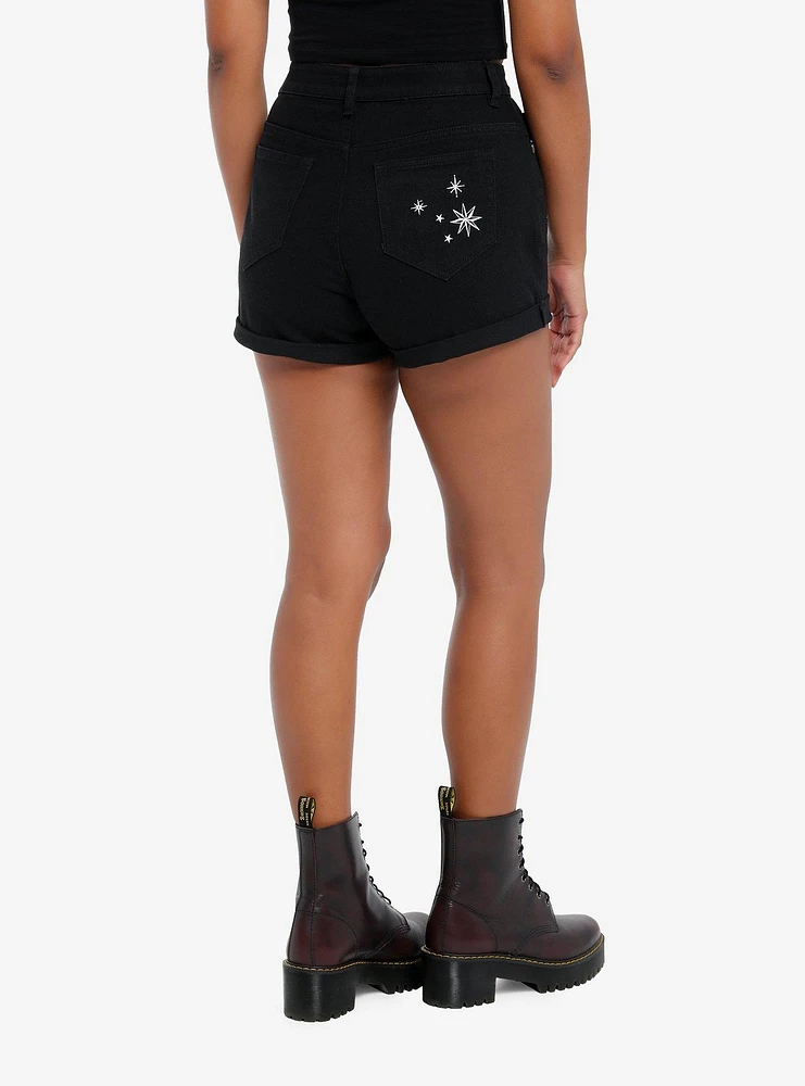 Cosmic Aura Black Sun & Moon Shorts