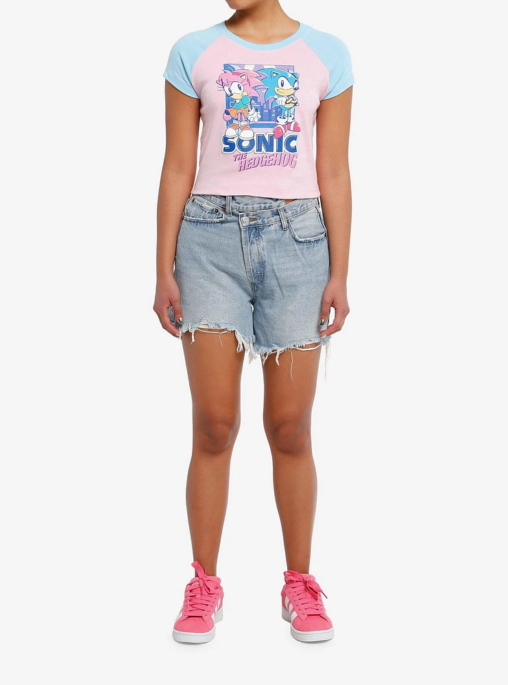 Sonic The Hedgehog Duo Pastel Girls Raglan Baby T-Shirt