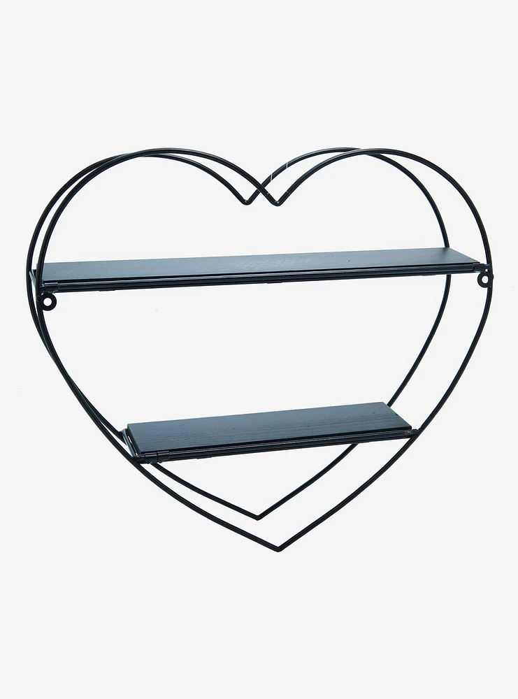 Black Heart Folding Wall Shelf