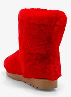 Yoki Red Faux Fur Boots