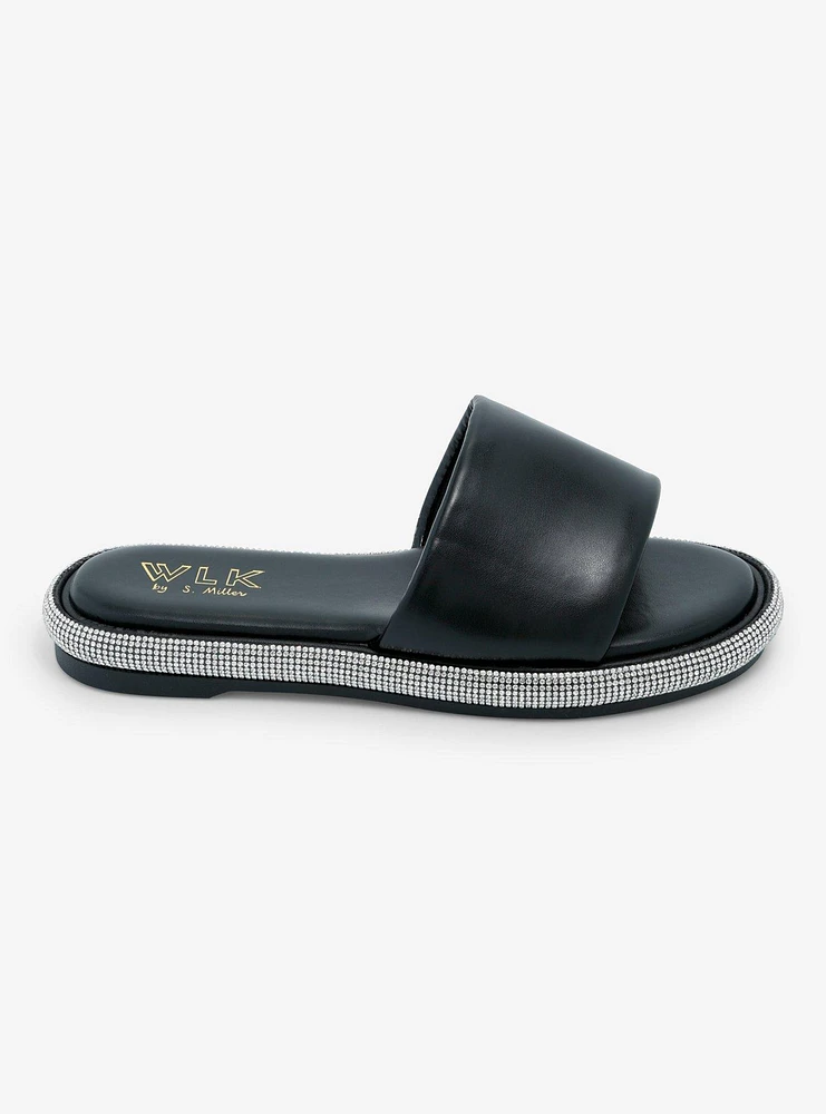 WLK By S. Miller Dorothy Black Rhinestone Slides