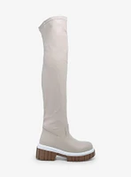 Yoki Bone Thigh-High Chunky Boots