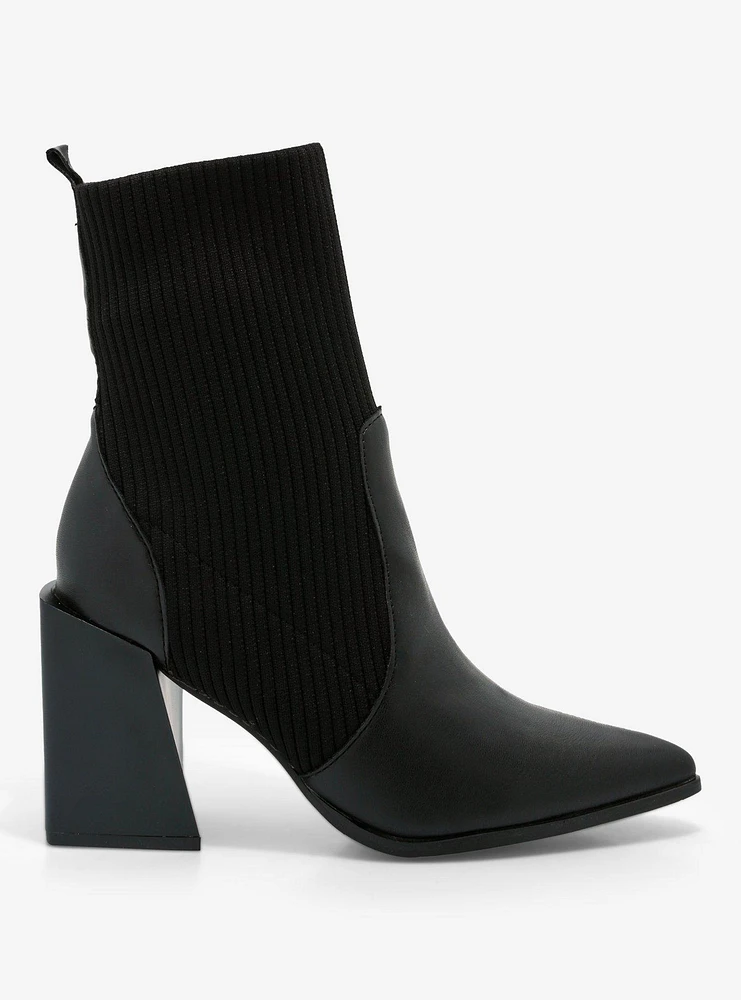 Yoki Black Ankle Sock Boots