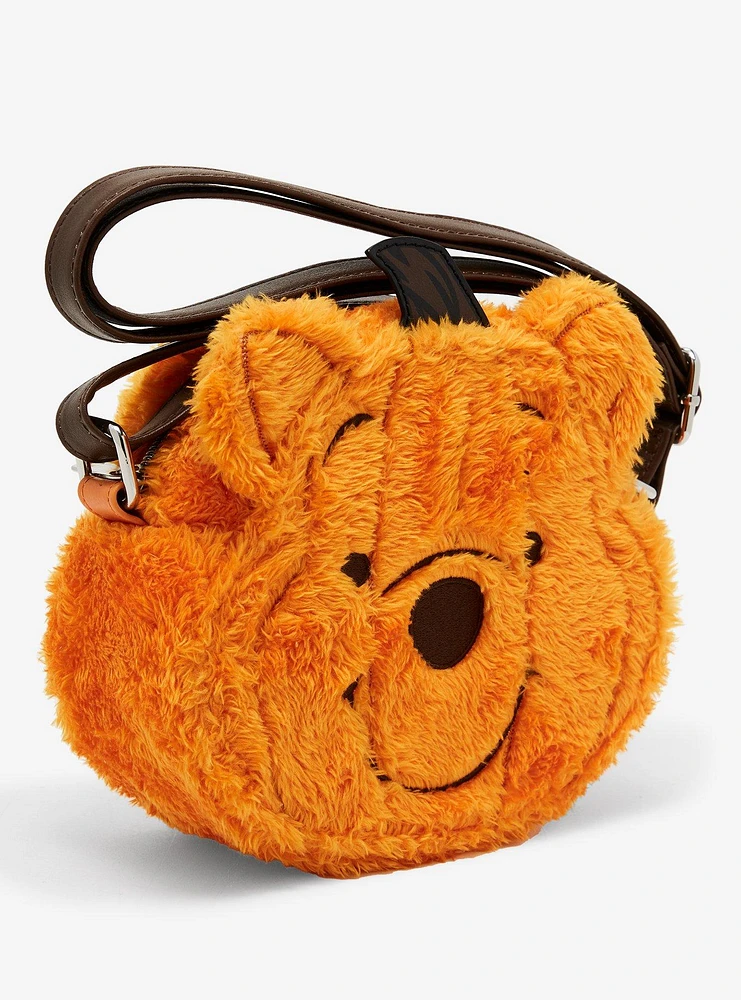 Loungefly Disney Winnie The Pooh Pumpkin Fuzzy Crossbody Bag