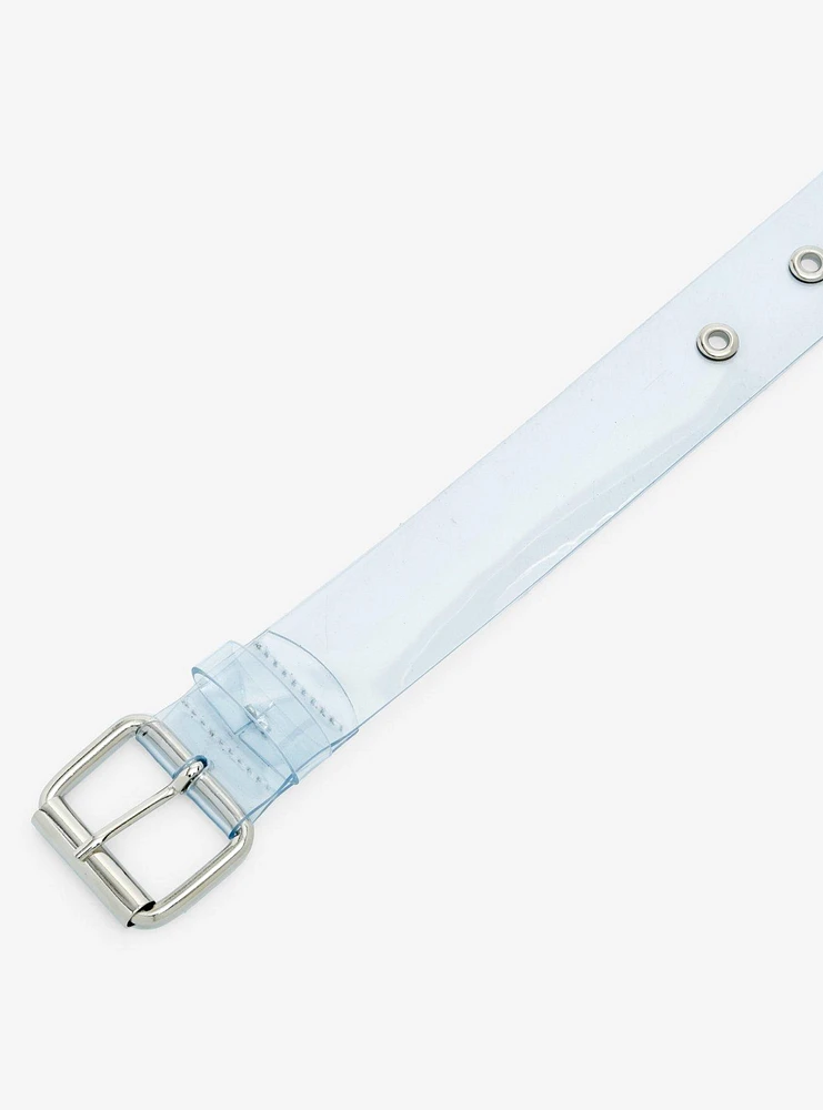 Clear Silver Grommet Belt