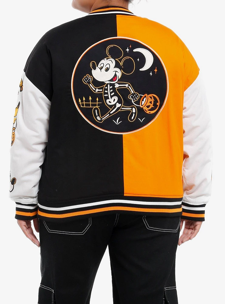 Her Universe Disney Halloween Split Girls Oversized Varsity Jacket Plus