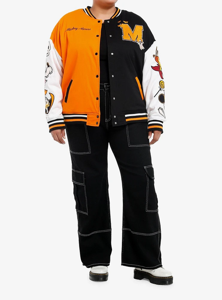 Her Universe Disney Halloween Split Girls Oversized Varsity Jacket Plus