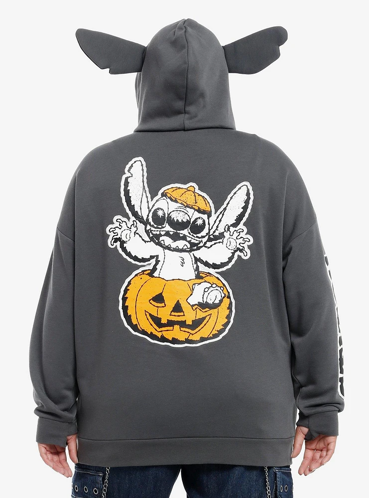 Her Universe Disney Halloween Stitch Girls Oversized Hoodie Plus