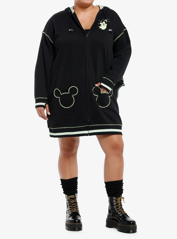 Her Universe Disney Halloween Mickey Mouse Ghost Glow-In-The-Dark Hoodie Dress Plus