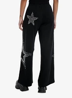 Social Collision Studded Stars Wide Leg Girls Lounge Pants