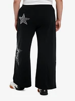 Social Collision Studded Stars Wide Leg Girls Lounge Pants Plus